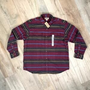 Duluth Trading Co Men's Red Burlyweight Flannel Relaxed Fit Shirt Size XL NWT